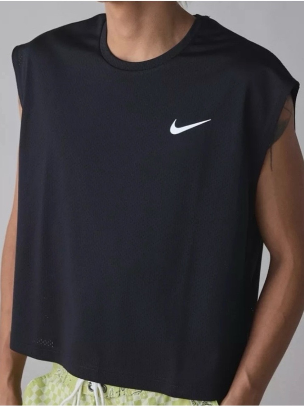 Nike Black Tank Top with White Swoosh Logo